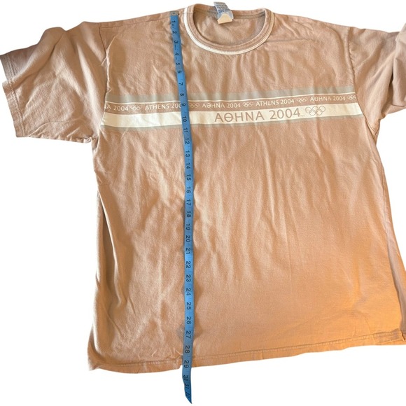 Olympics Athens 2004 Vintage Tshirt. Tan & white. Men's size XXL.  EUC - Picture 5 of 8